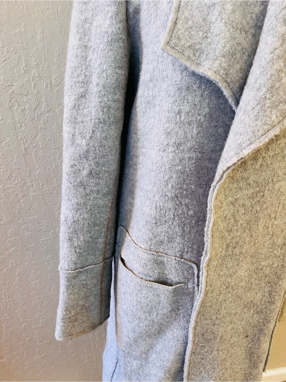 Zara Light Gray Shawl Collar Wool-Blend Pea Coat - Picture 2 of 8